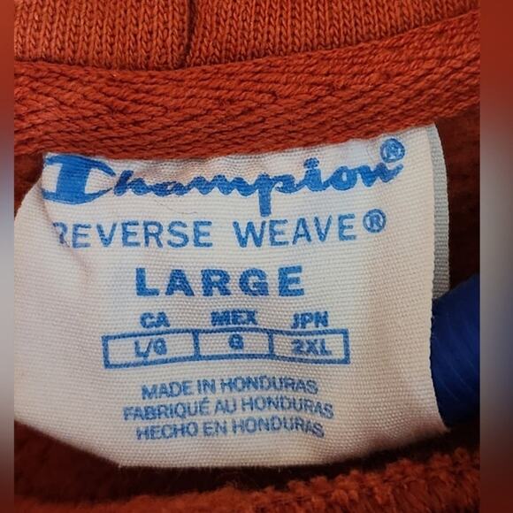 Champion Reverse Weave Hoodie Women's L Orange Sweater Active Athletic - Picture 5 of 9